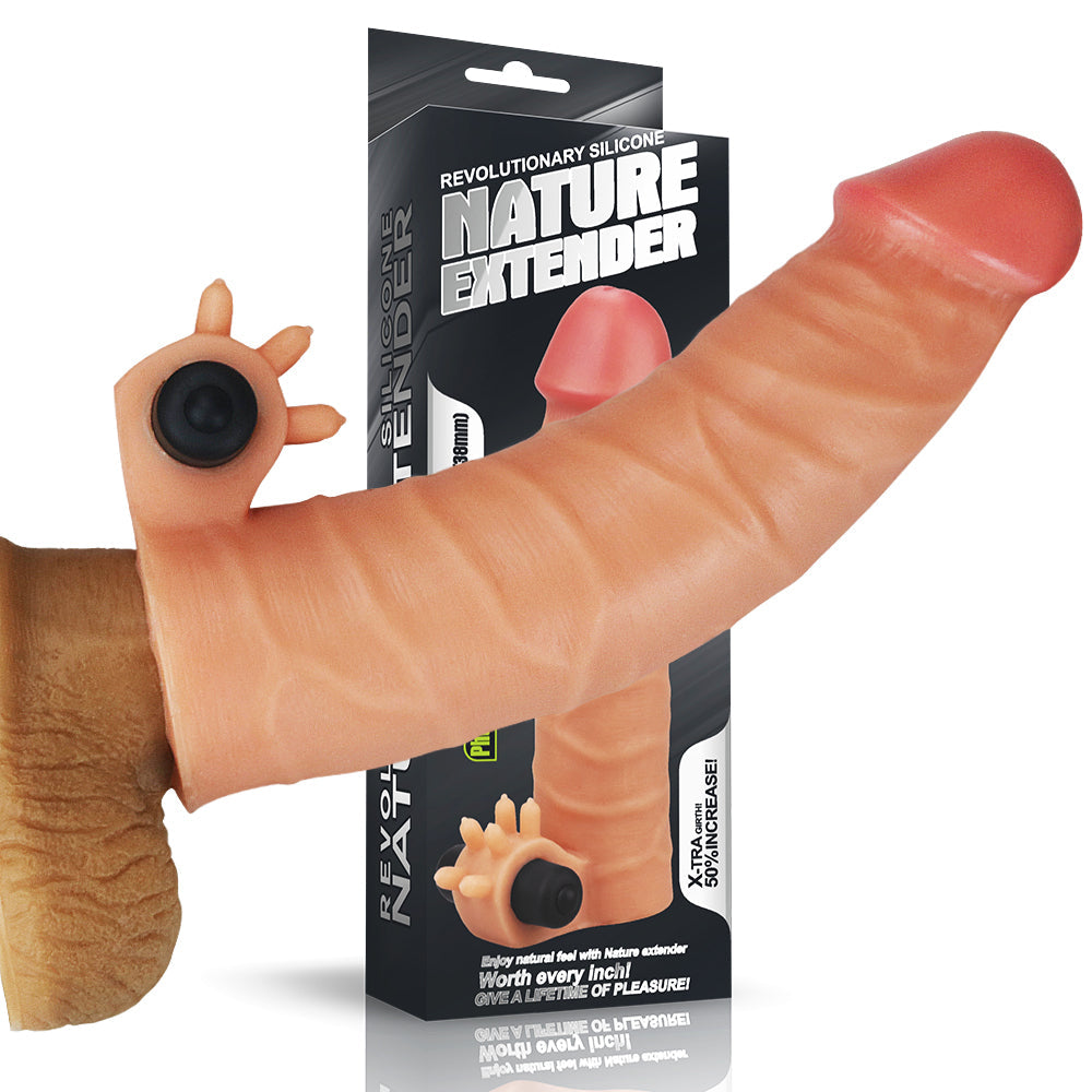 Silicone Extension with Mini Vibrator Nature Extender 17.5 cm
