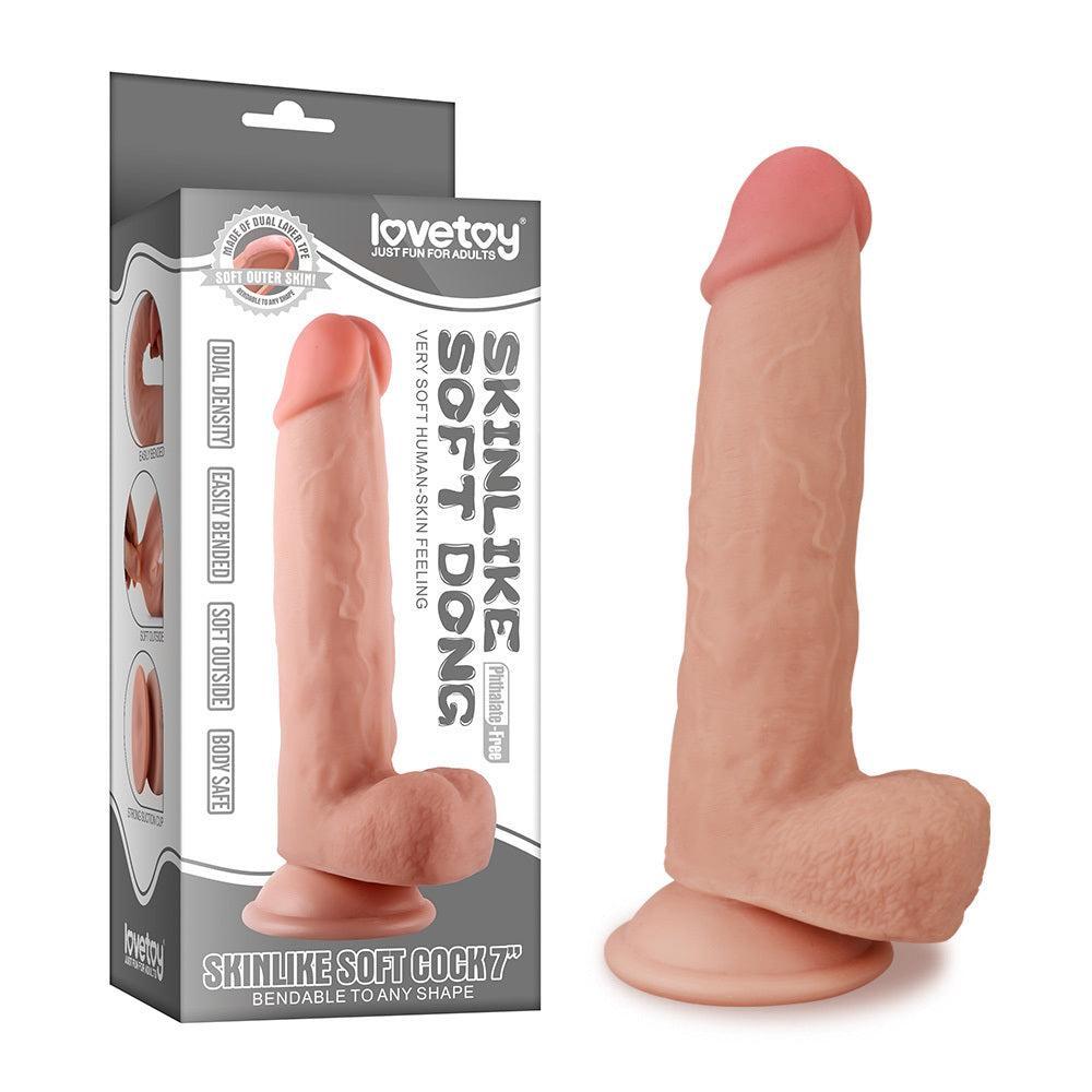 Skinlike Cock 7" Flexible Realistic Double Layer Cyber Skin Dildo
