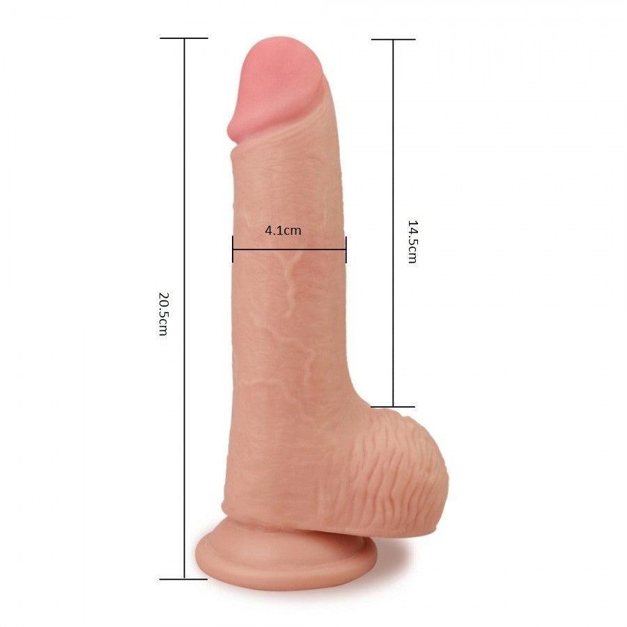 Skinlike Cock 7.5" Flexible Realistic Double Layer Cyber Skin Dildo