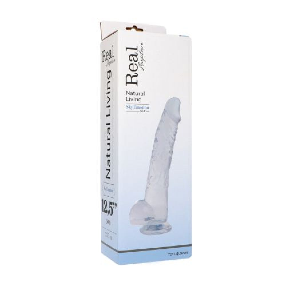 Sky Emotion Large Realistic Testicle Dildo 32 cm Transparent