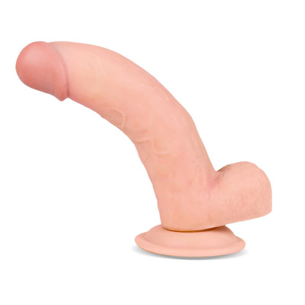 Slidy 8" Realistic Double Layer Testicle Dildo
