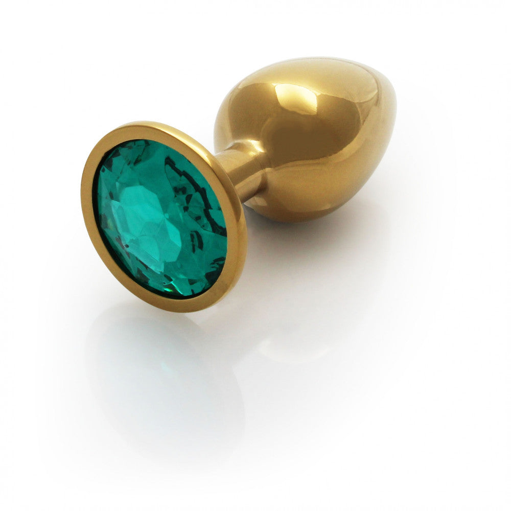 Small Anal Plug - Green Crystal Jewel Ouch! golden