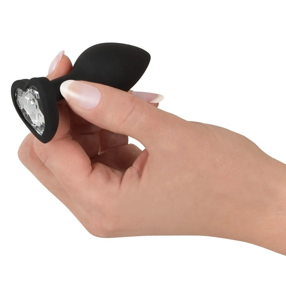 Small Silicone Crystal Heart Butt Plug