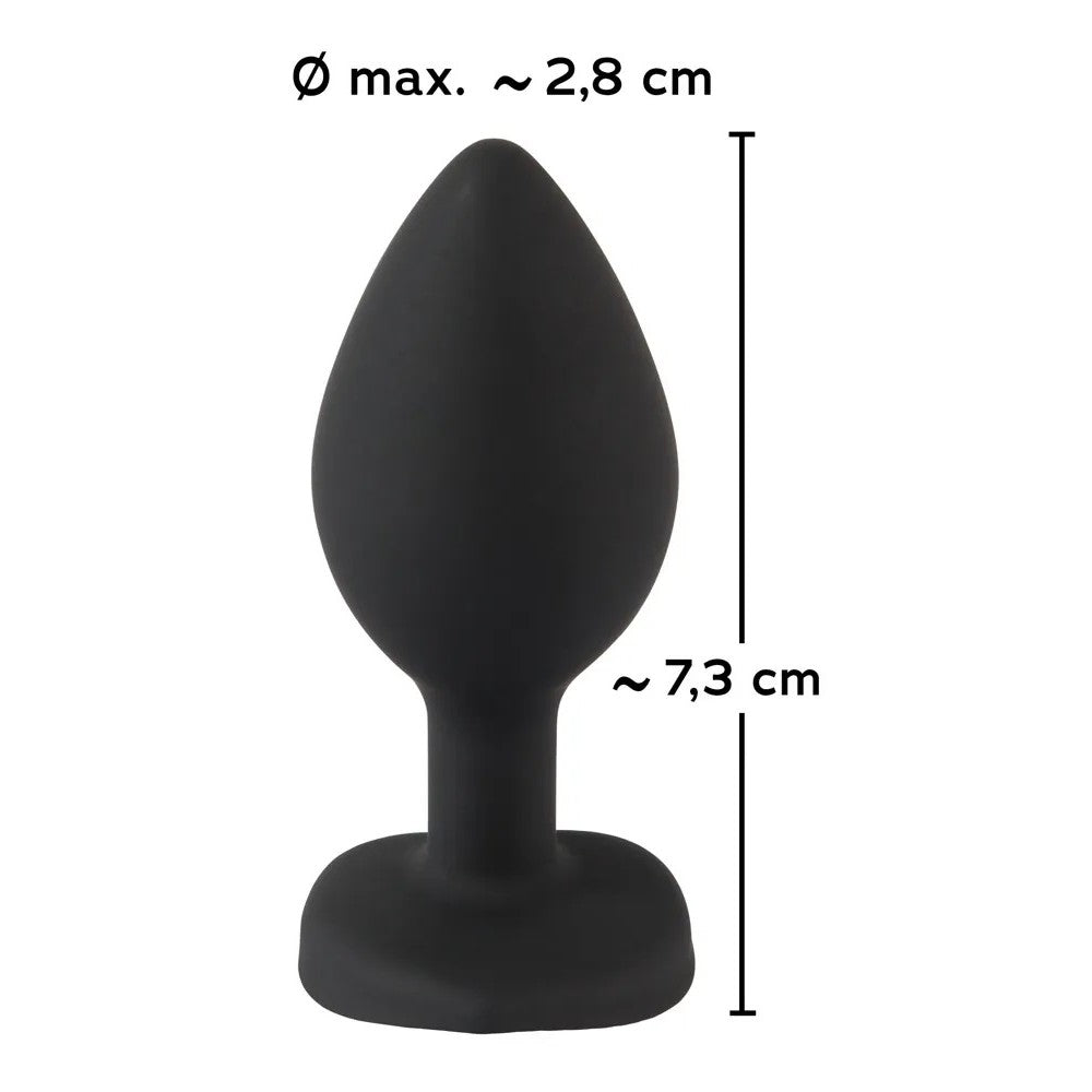 Small Silicone Crystal Heart Butt Plug