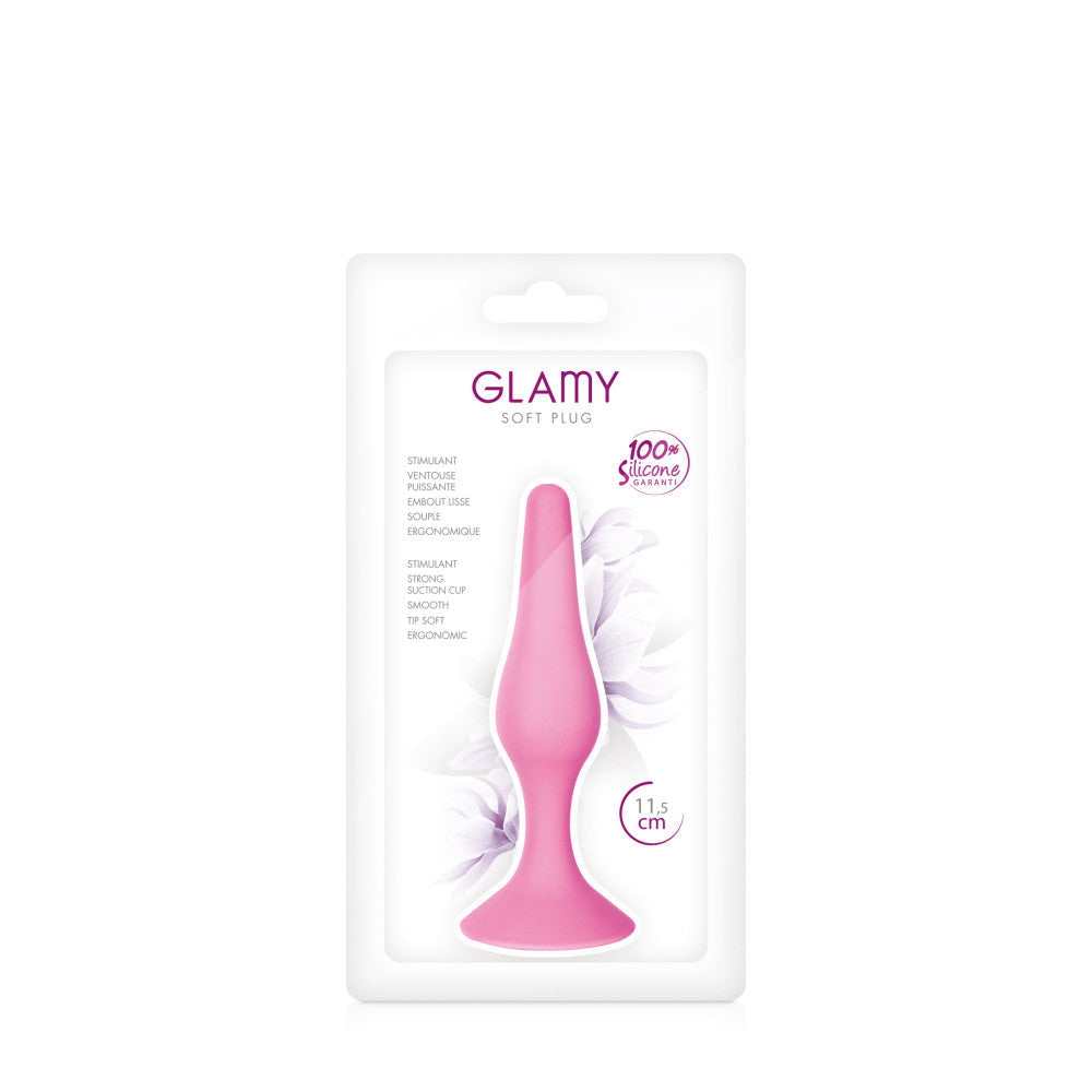Small butt plug made of 100% silicone Glamy Soft Plug S pink