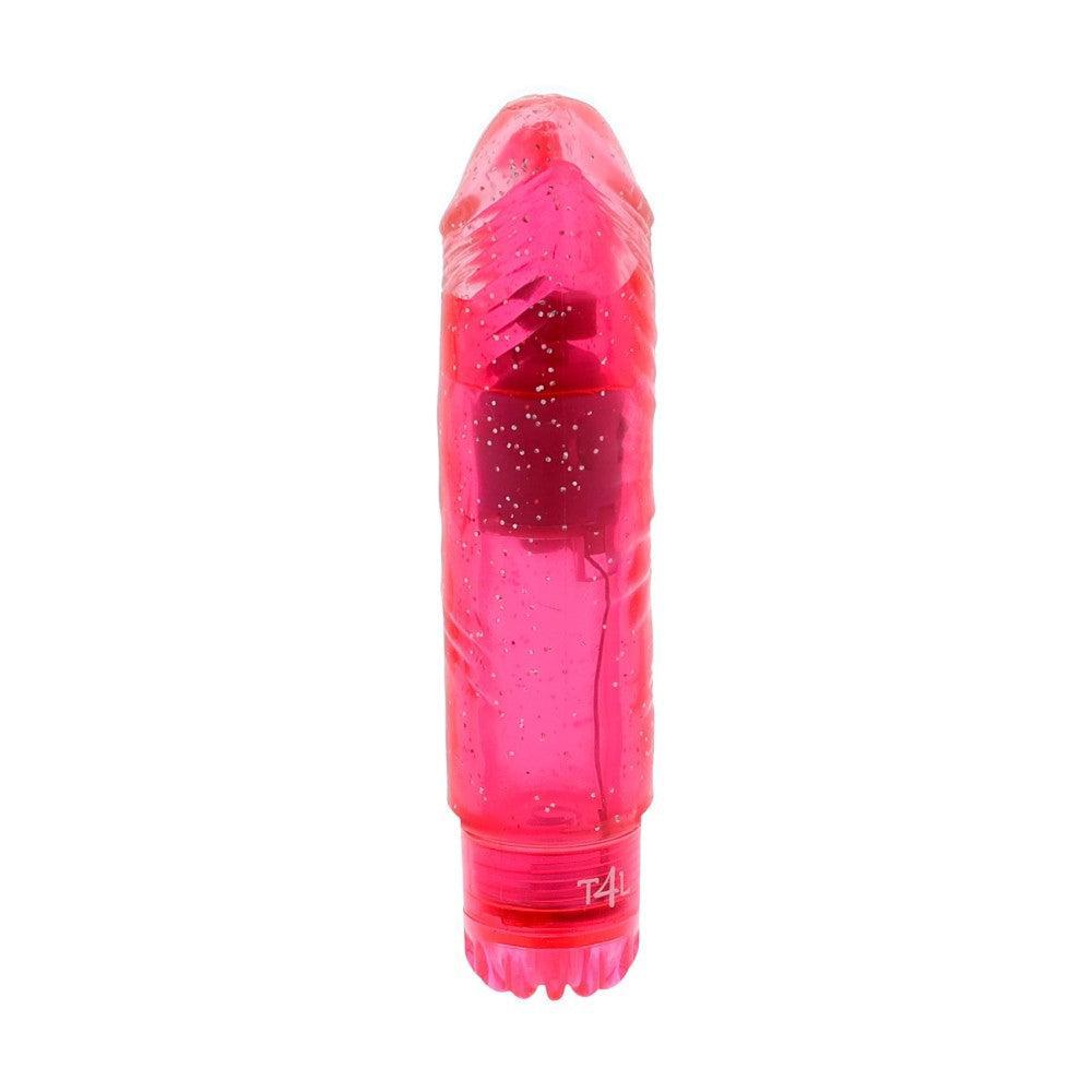 Small jelly vibrator Gleamy Glitter pink