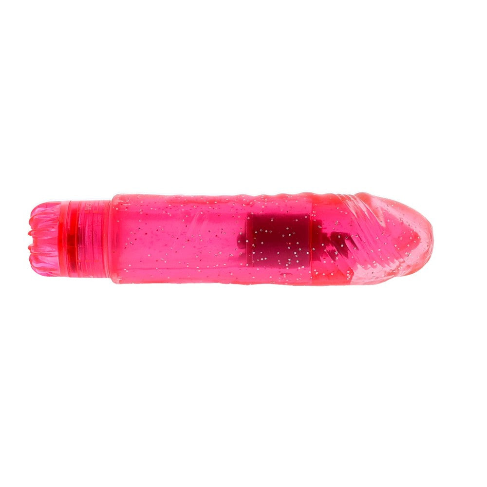 Small jelly vibrator Gleamy Glitter pink