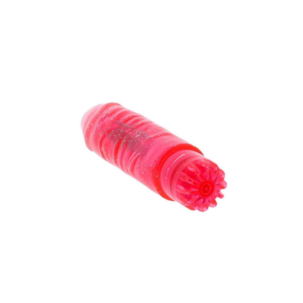 Small jelly vibrator Gleamy Glitter pink