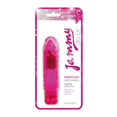 Small jelly vibrator Gleamy Glitter pink