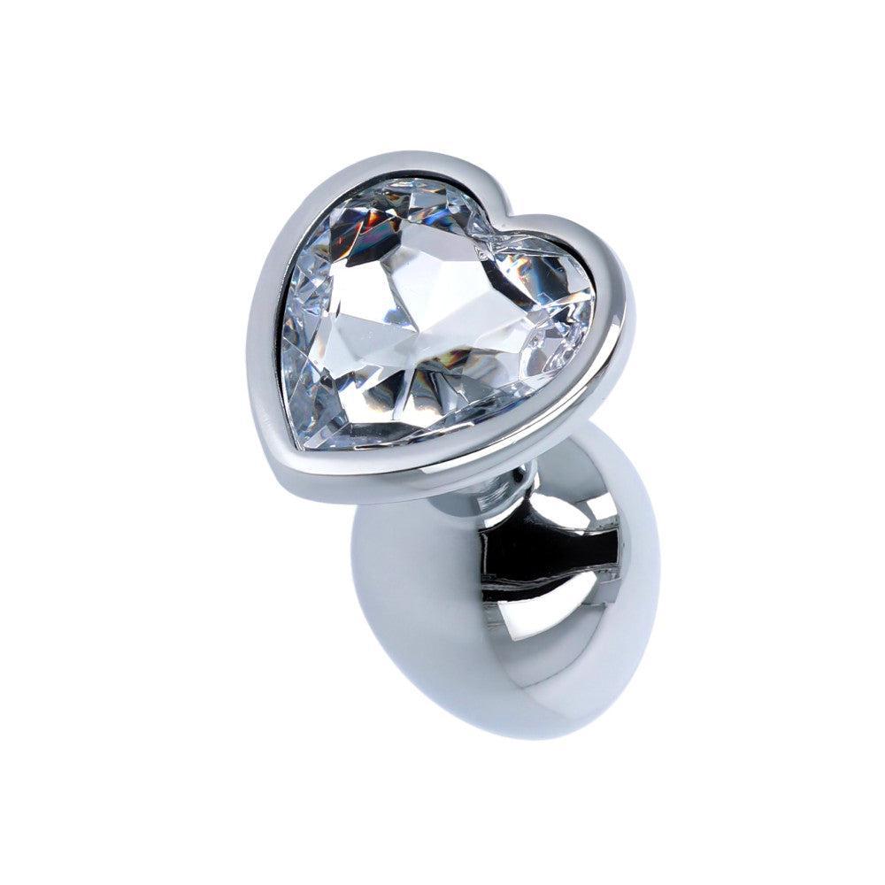 Small metal butt plug jewel with heart crystal T4L S