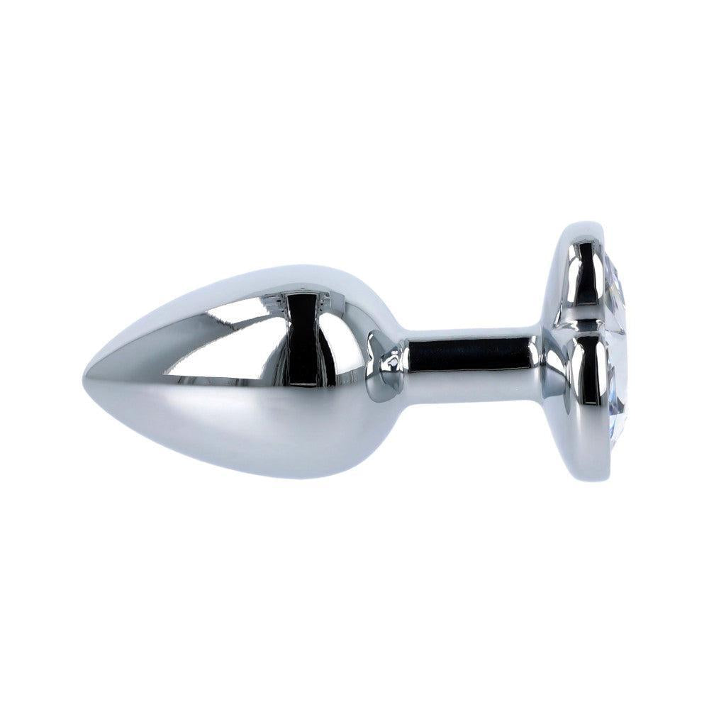 Small metal butt plug jewel with heart crystal T4L S
