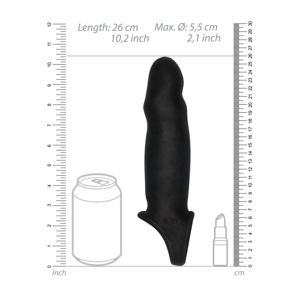 Sono #17 Big Realistic Cyber Skin Penis Extender Black