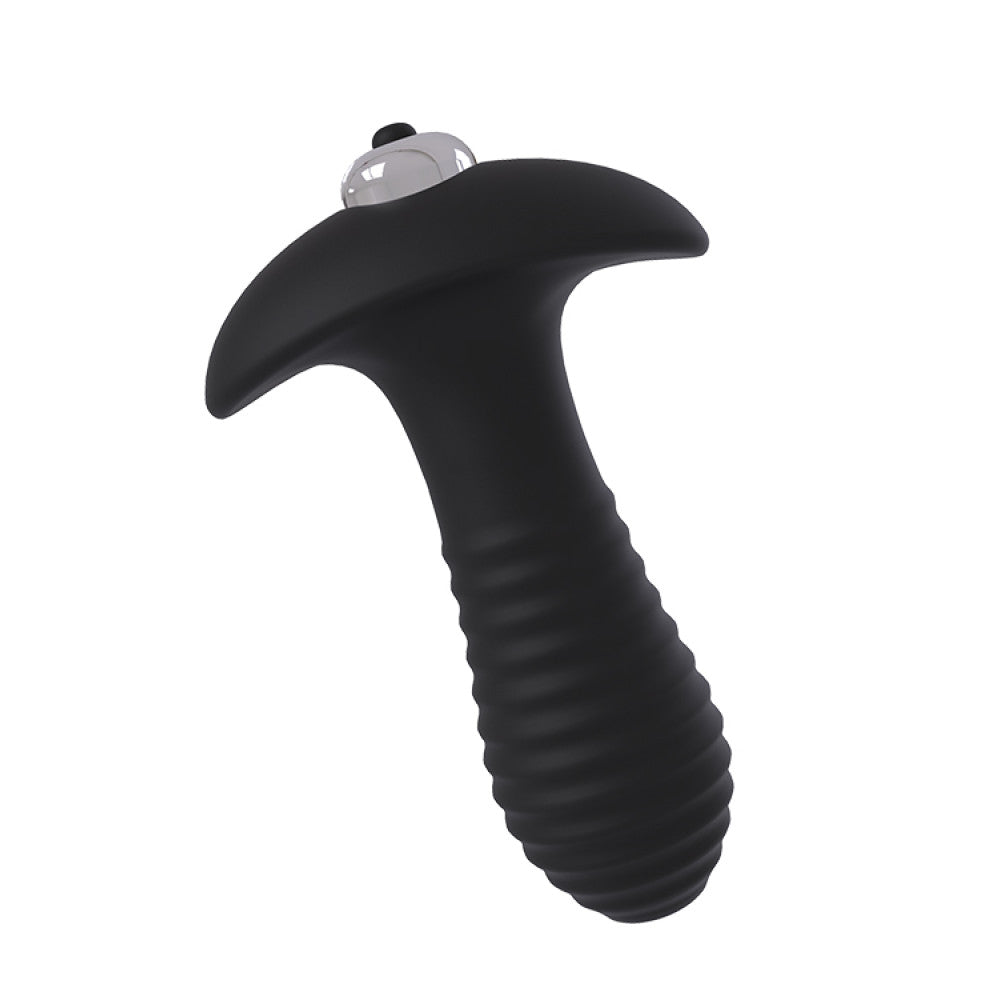 Spiral Vibrating Butt Plug Black