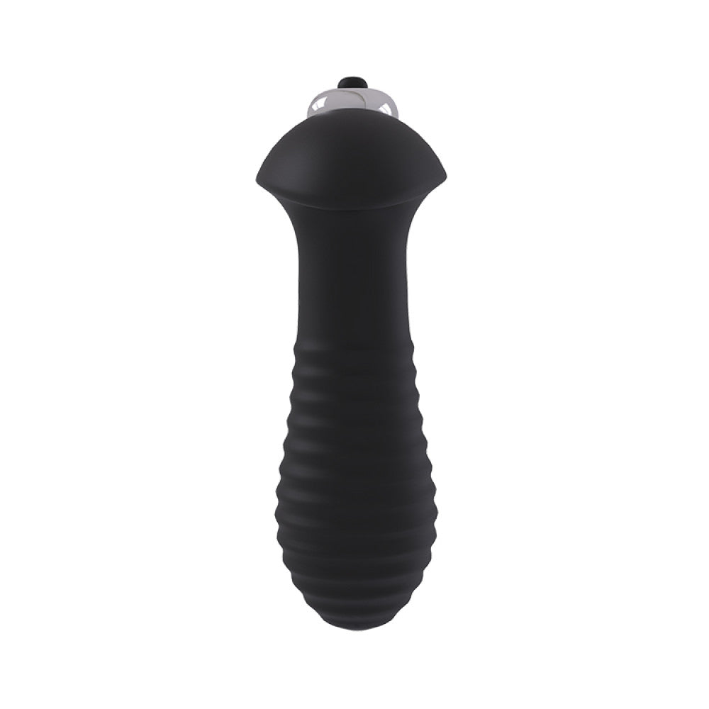 Spiral Vibrating Butt Plug Black