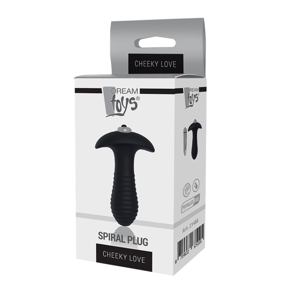 Spiral Vibrating Butt Plug Black