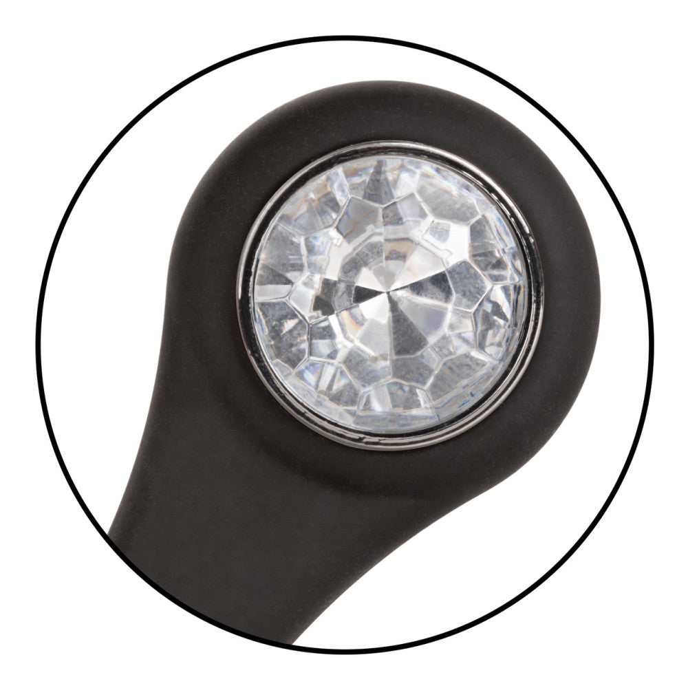 Star Fucker Beaded Crystal Metal Butt Plug with Silicone Cock & Balls Rings