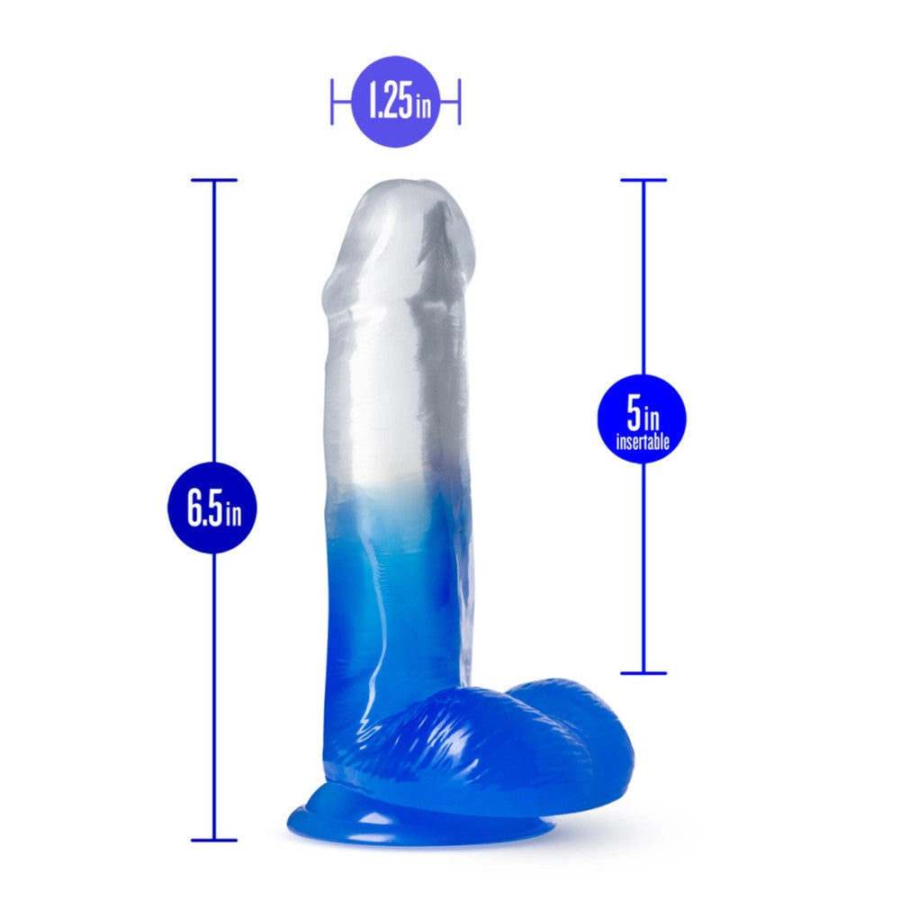 Stella Blue Realistic Testicle Jelly Dildo 6"