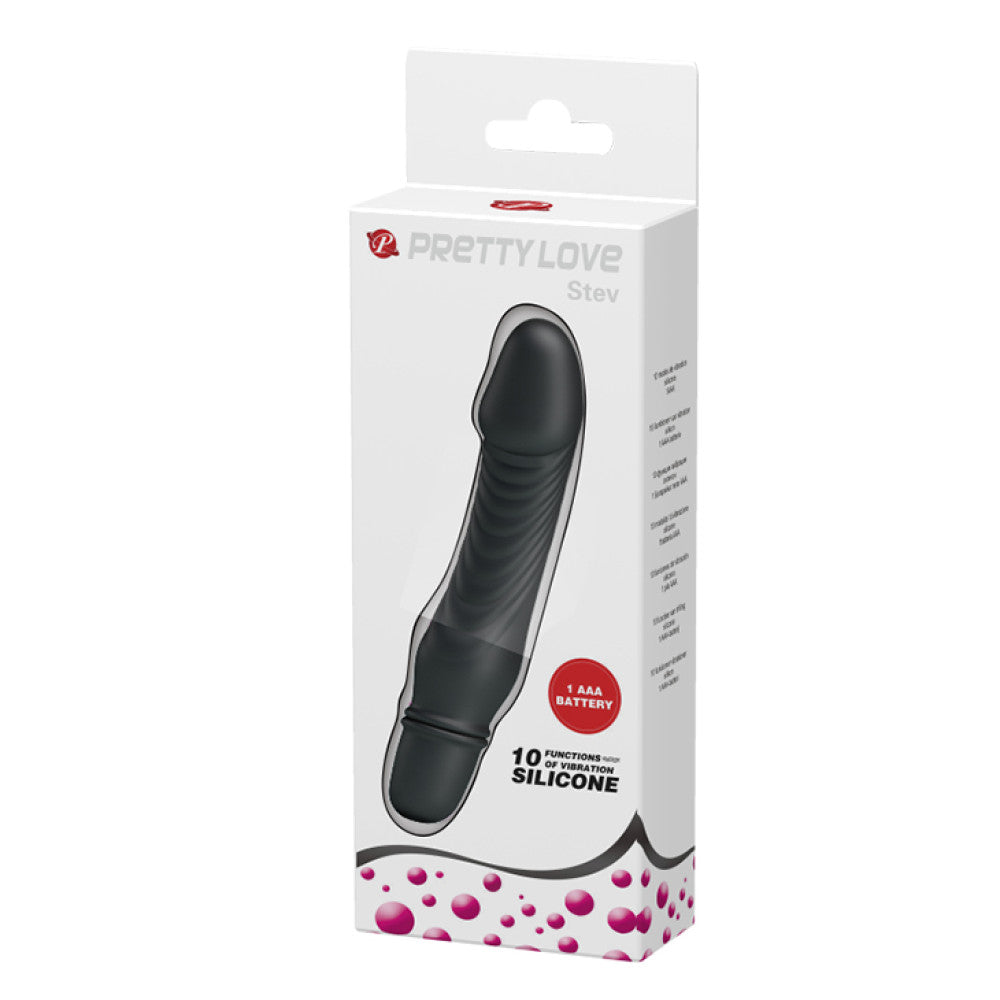 Stev small silicone vibrator black