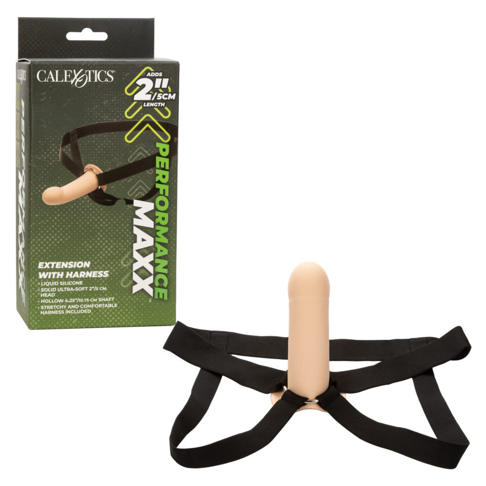 Strap-on Belt with Hollow Silicone Dildo - Penis Extender +5 cm
