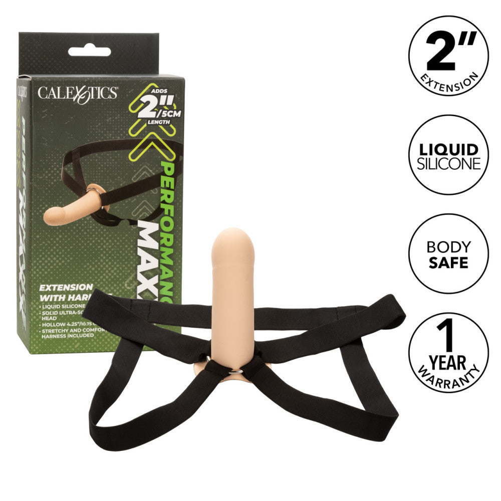 Strap-on Belt with Hollow Silicone Dildo - Penis Extender +5 cm