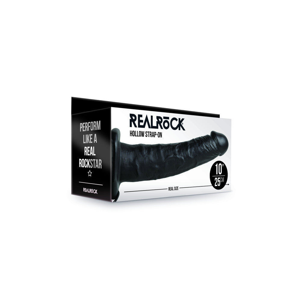 Real Rock Strap on with Opening 10" Black