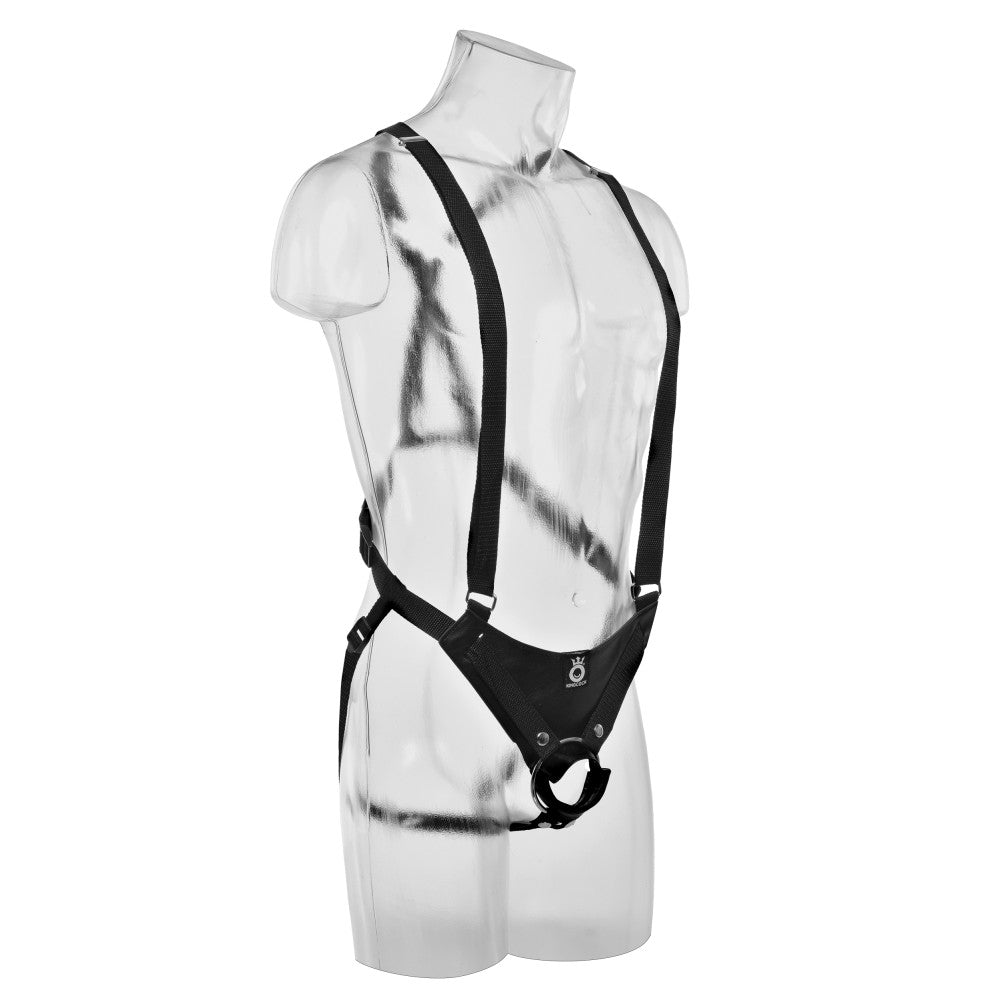 Strap-on belt with dildo King 10'' Suspender System