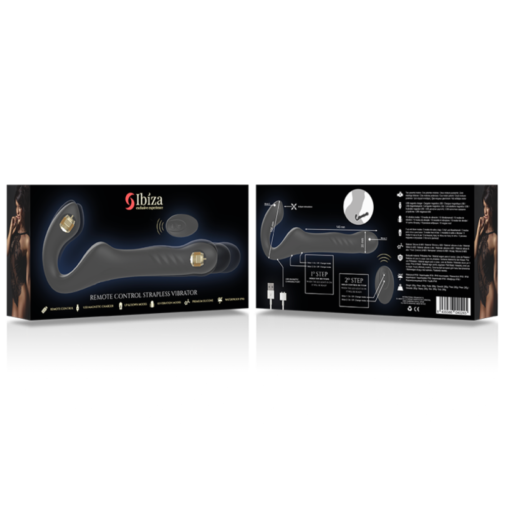 Strapless Dildo with Vibrations & Thrusts with Remote Ibiza