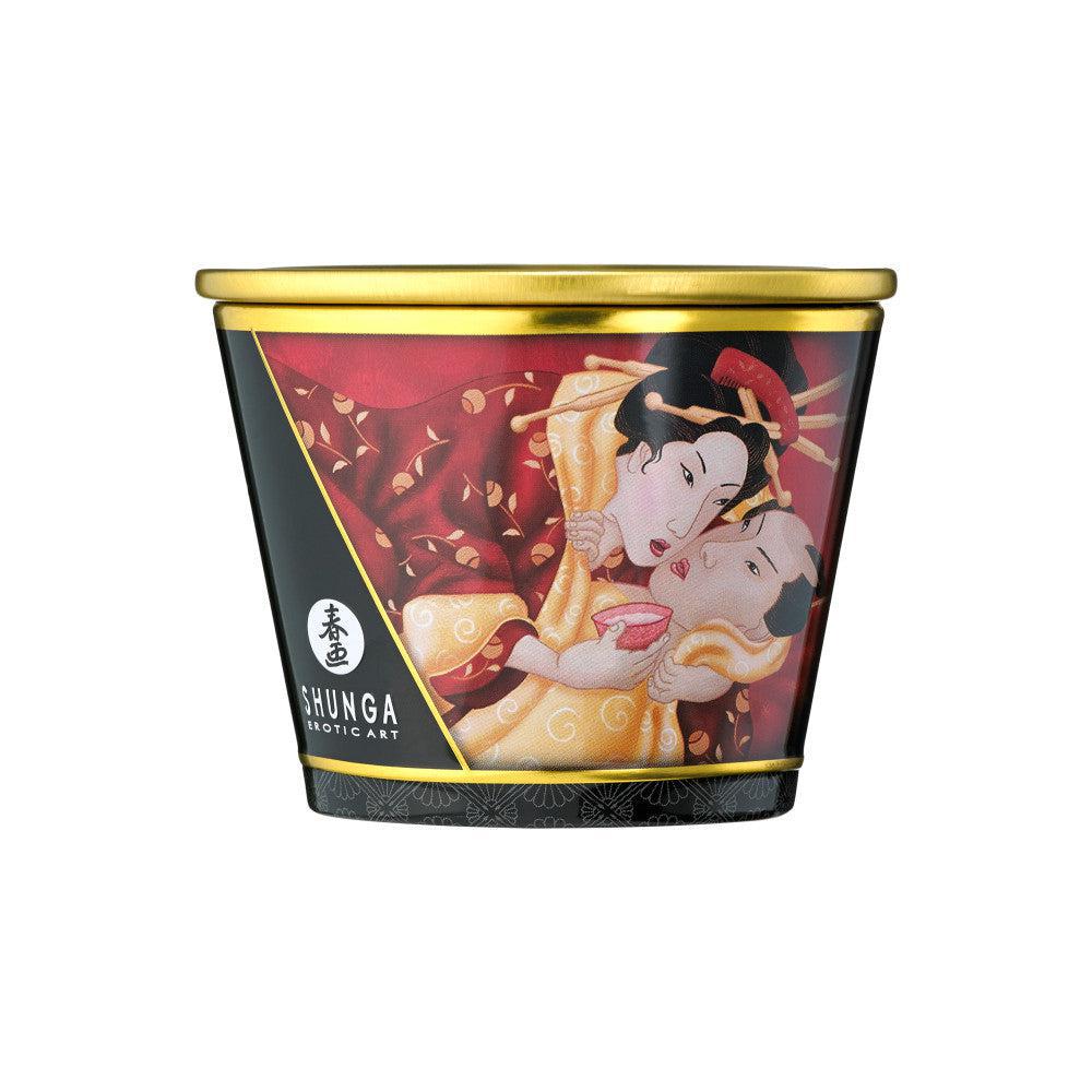 Strawberry Champagne Shunga Romance massage candle