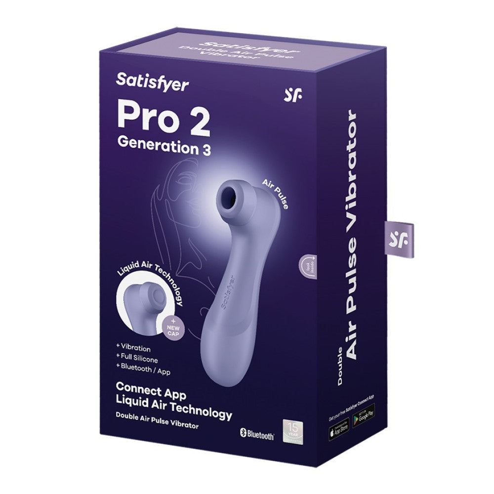 Suction stimulator with vibration and App Satisfyer Pro 2 Generation 3 purple
