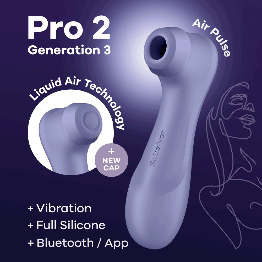 Suction stimulator with vibration and App Satisfyer Pro 2 Generation 3 purple