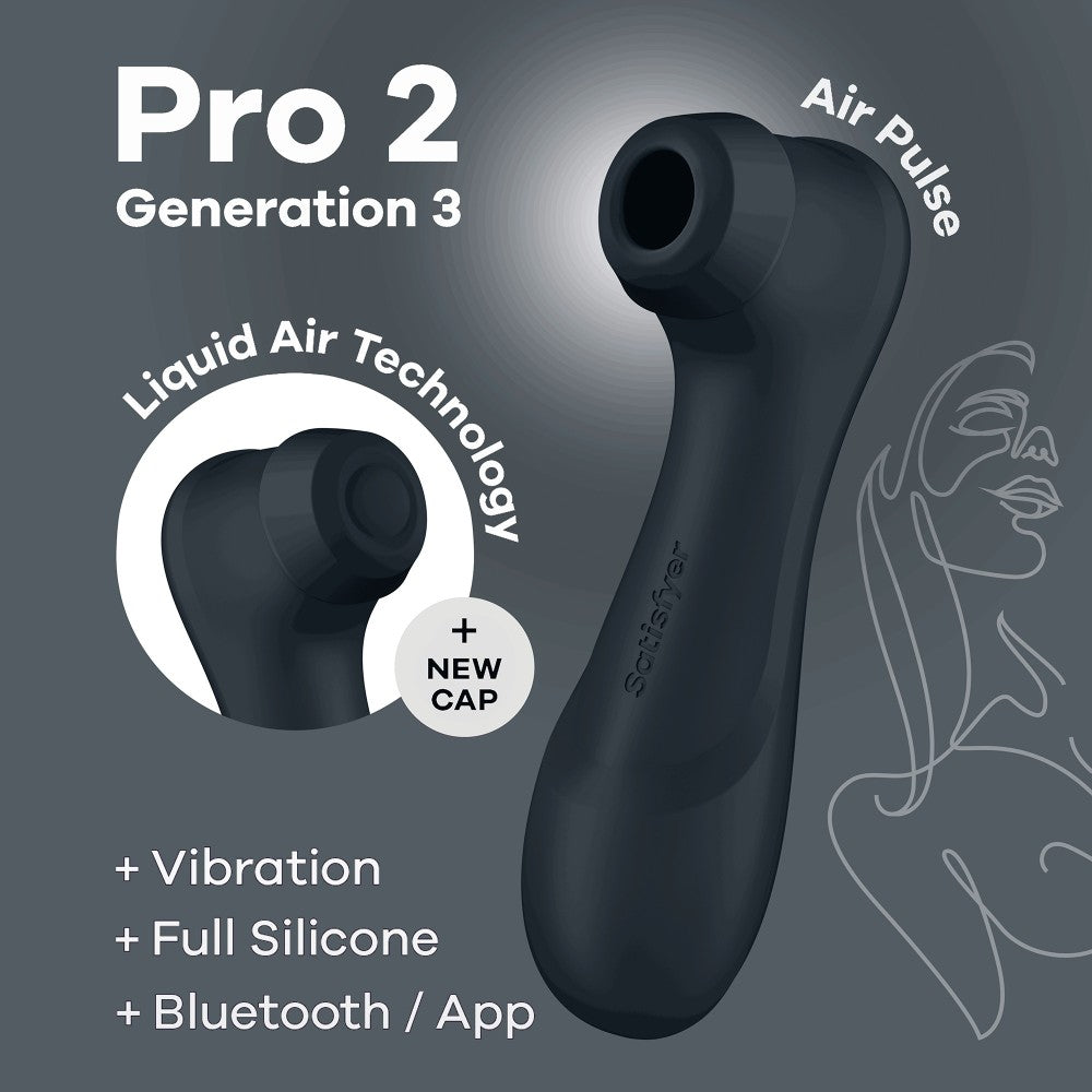 Suction stimulator with vibrations and App Satisfyer Pro 2 Generation 3 black