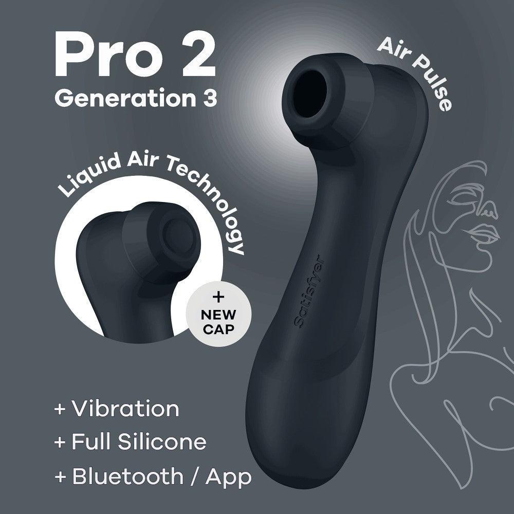 Satisfyer Pro 2 Generation 3 Air Pulse Vibrator with App Black