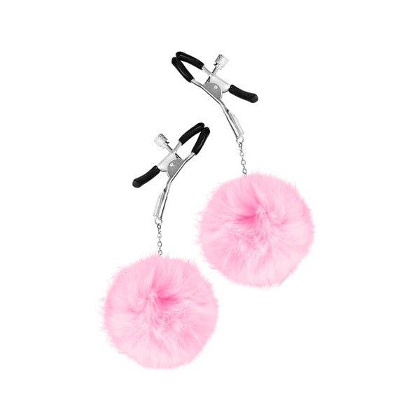 Sweet Caress Fluffy Ball Nipple Clips Pink