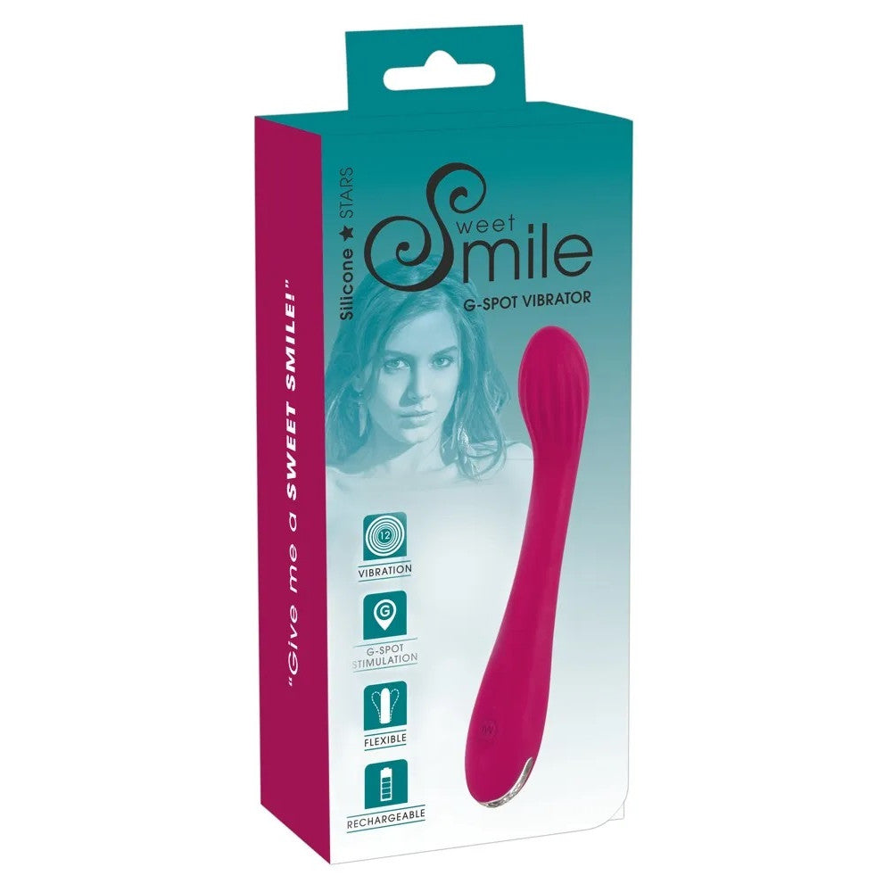 Sweet Smile G-spot Rechargeable Silicone Vibrator Pink