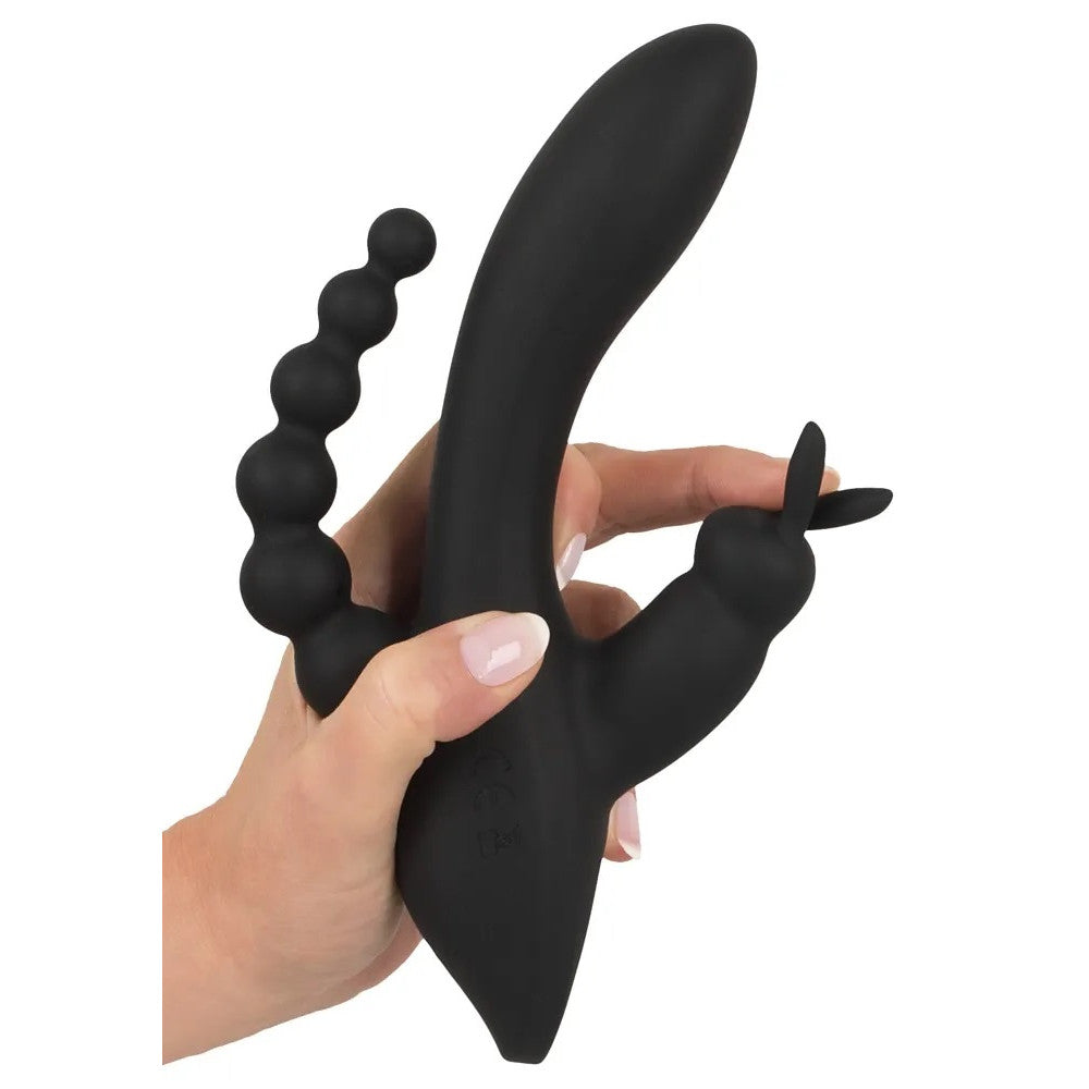 Sweet Smile Rechargeable Multifunctional Silicone Triple G-spot Vibrator