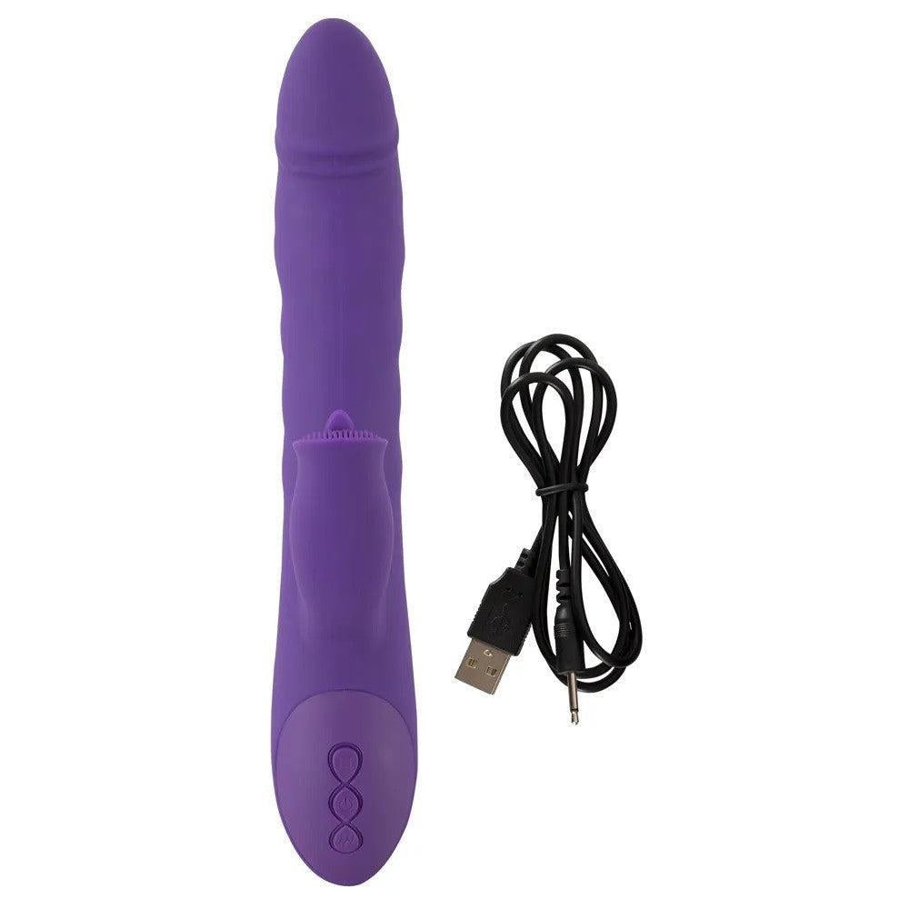 Sweet Smile Rechargeable Silicone Rabbit Vibrator with Rotating Beads