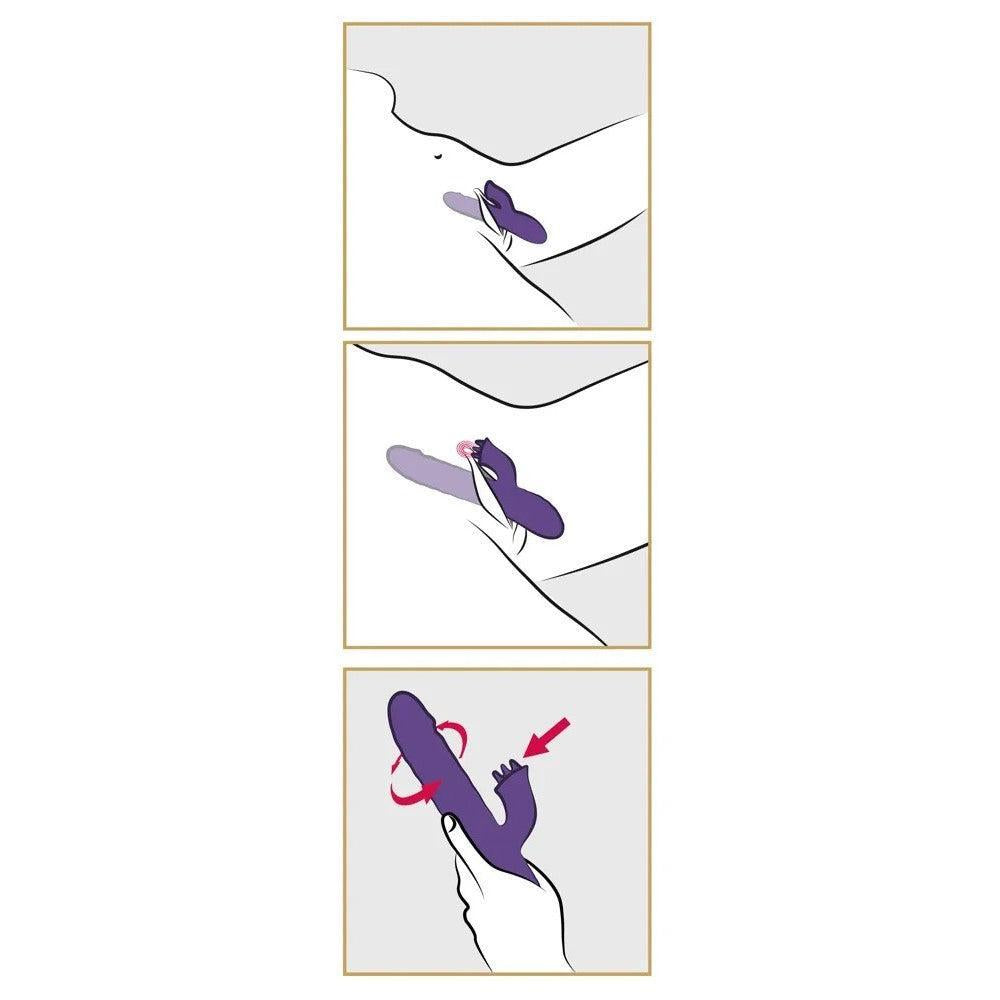Sweet Smile Rechargeable Silicone Rabbit Vibrator with Rotating Beads