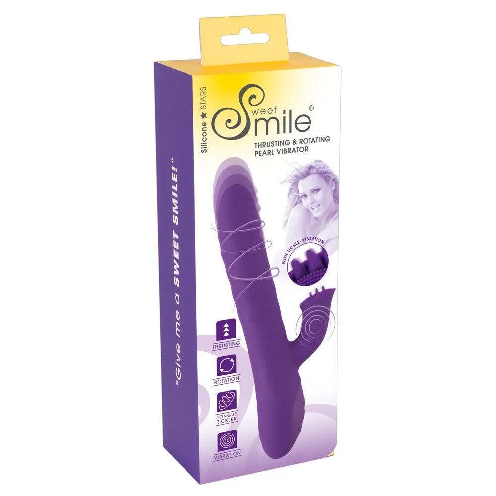 Sweet Smile Rechargeable Silicone Rabbit Vibrator with Rotating Beads