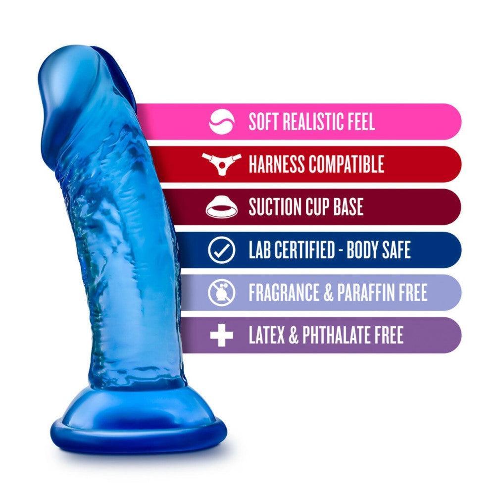 B Yours Realistic Suction Cup Dildo 4" Blue