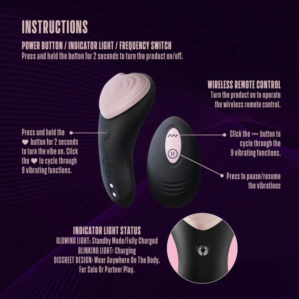 Temptasia Heartbeat Rechargeable Silicone Clitoris Stimulator for Underwear with Remote Control