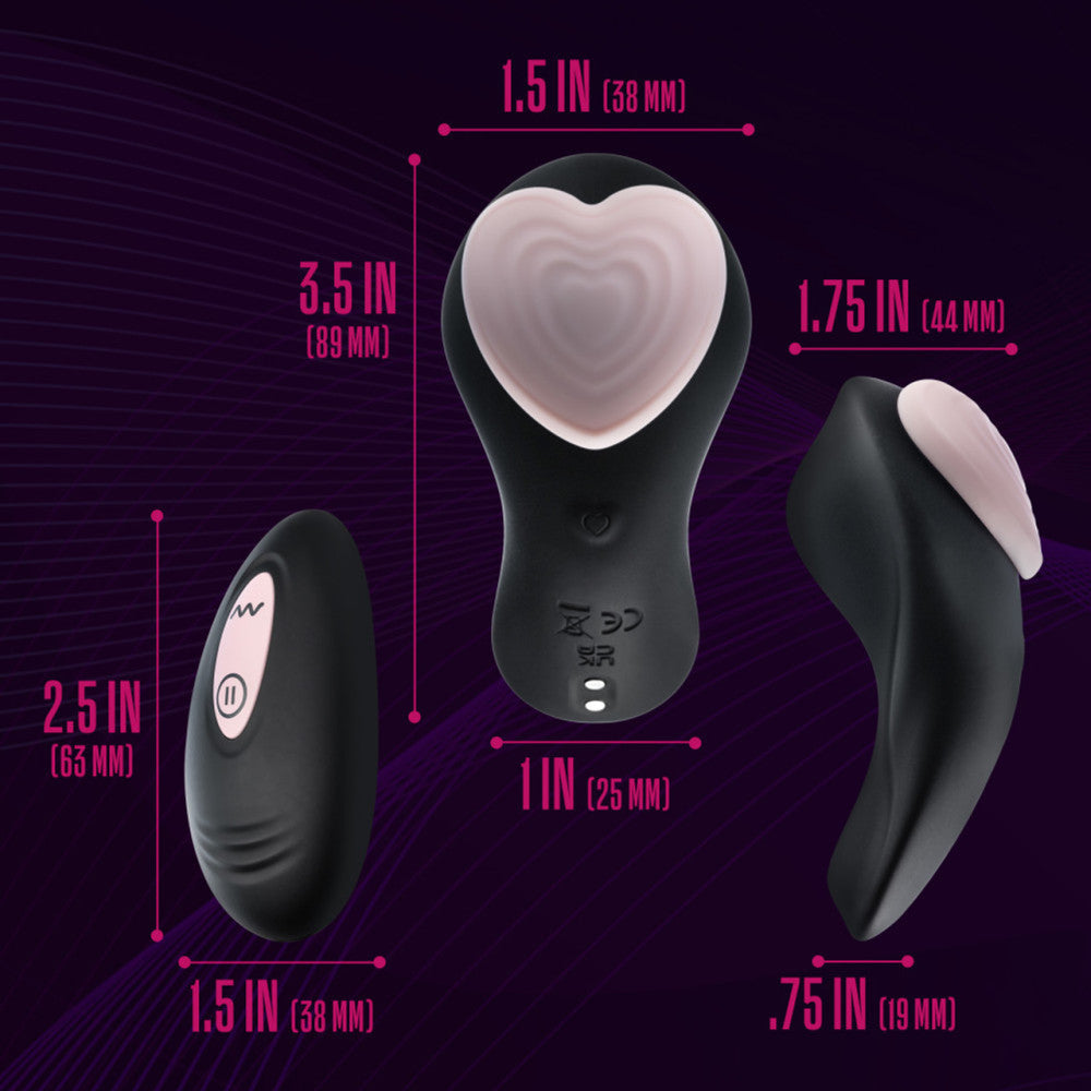 Temptasia Heartbeat Rechargeable Silicone Clitoris Stimulator for Underwear with Remote Control