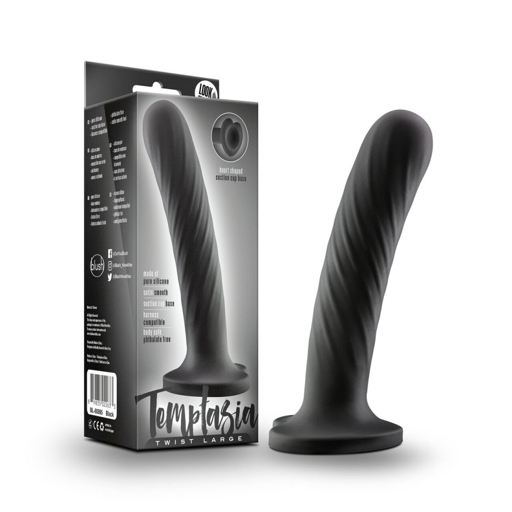 Temptasia Twist Silicone Dildo Vacuum Base Heart Size L