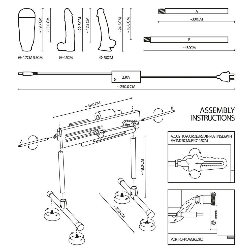 The Banger Double Sided Sex Machine with Remote