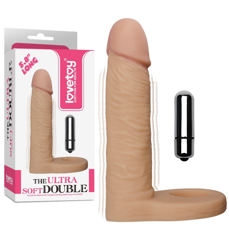 Ultra Soft DP Vibrating Anal Dildo Ring 5.8"