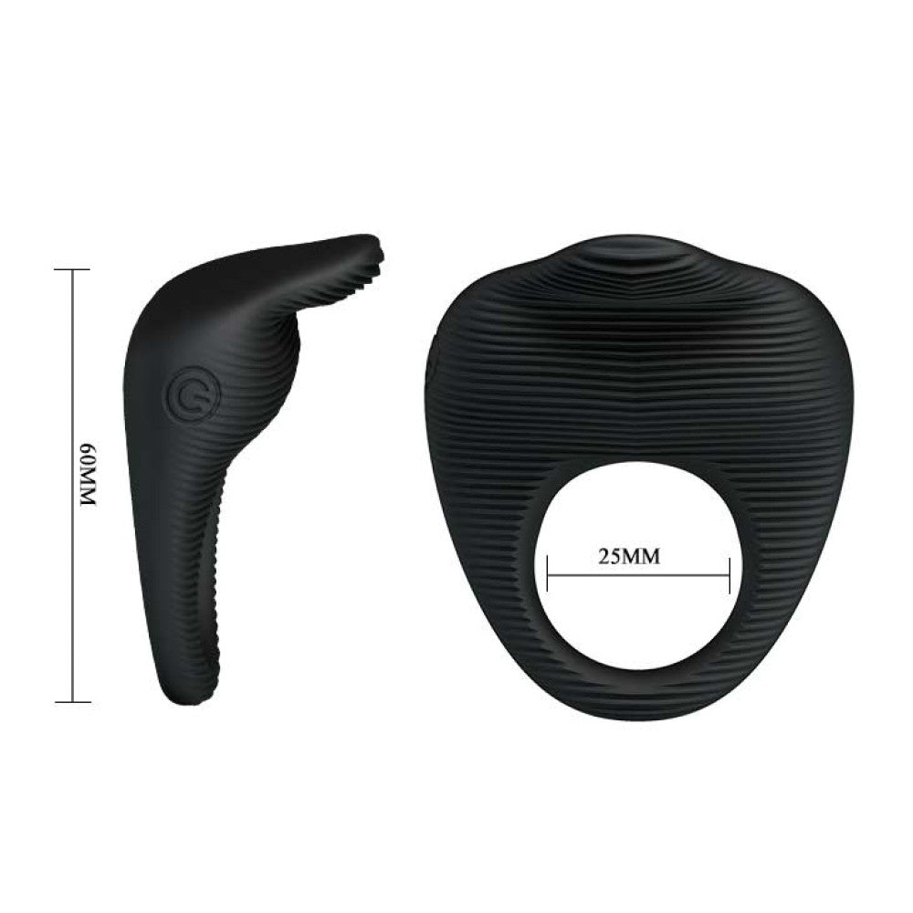 Thimble Silicone Vibrating Cock Ring Black