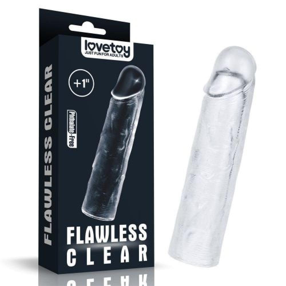 Flawless Clear Penis Extender Sleeve Add 1"