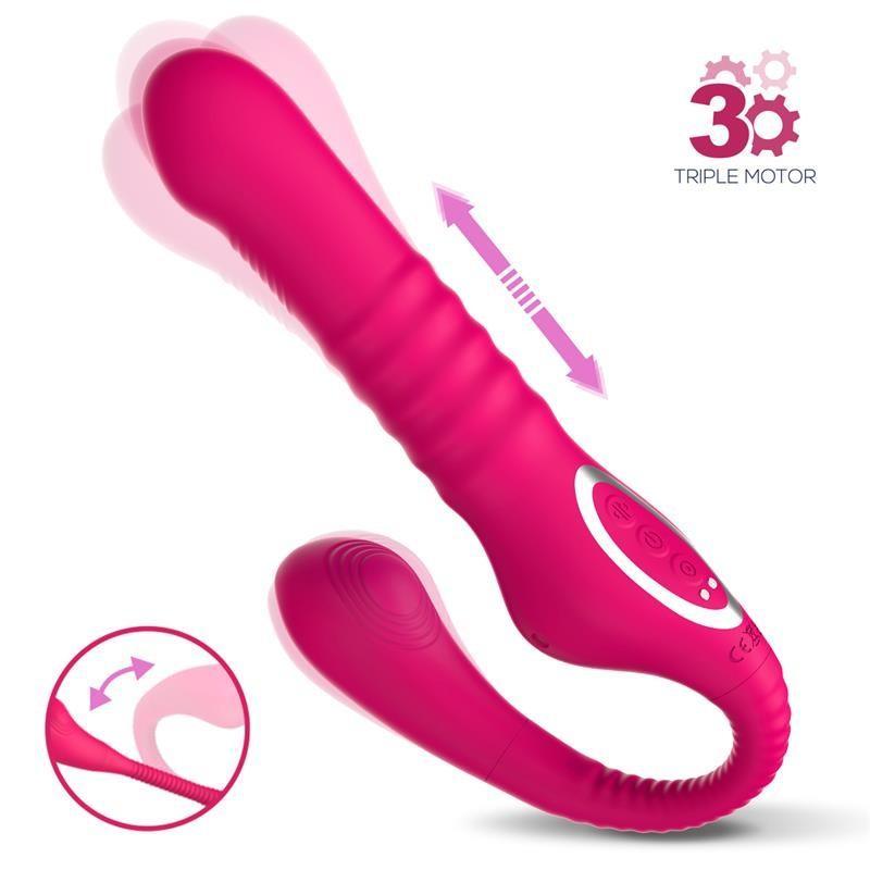 Triple Action No. 23 Strapless Thrusting Dildo