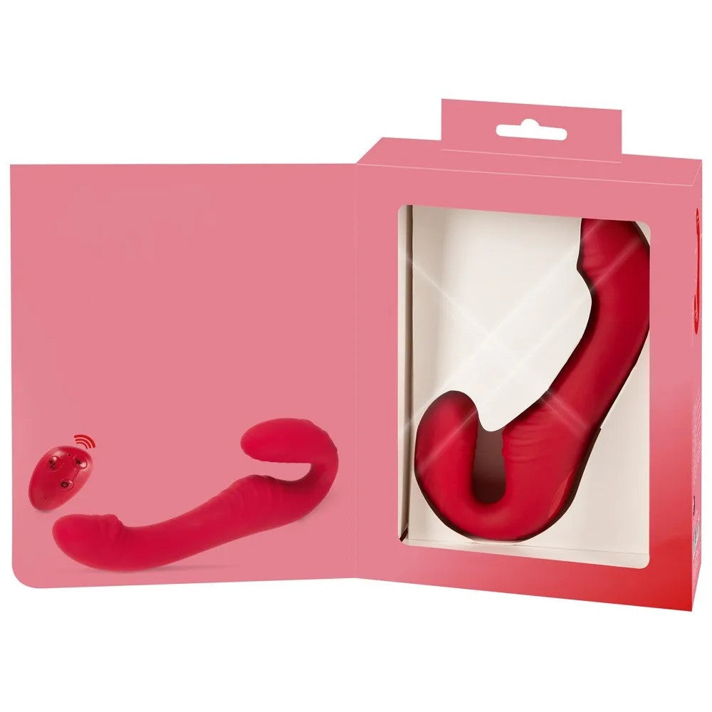 Triple Teaser Rechargeable Strapless Vibrator with Remote Red