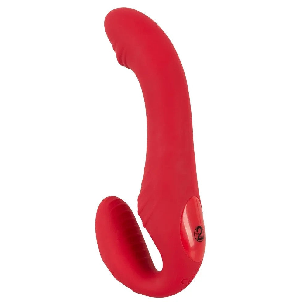 Triple Teaser Rechargeable Strapless Vibrator with Remote Red