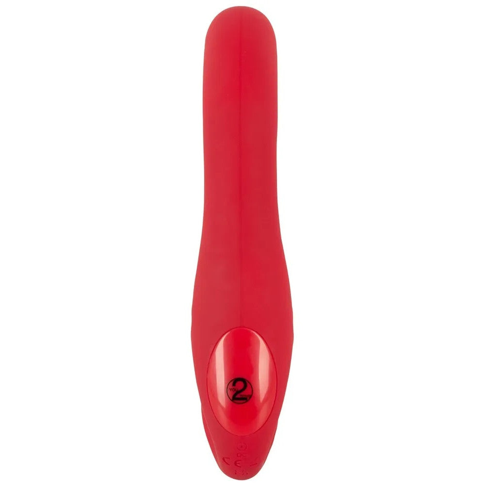 Triple Teaser Rechargeable Strapless Vibrator with Remote Red